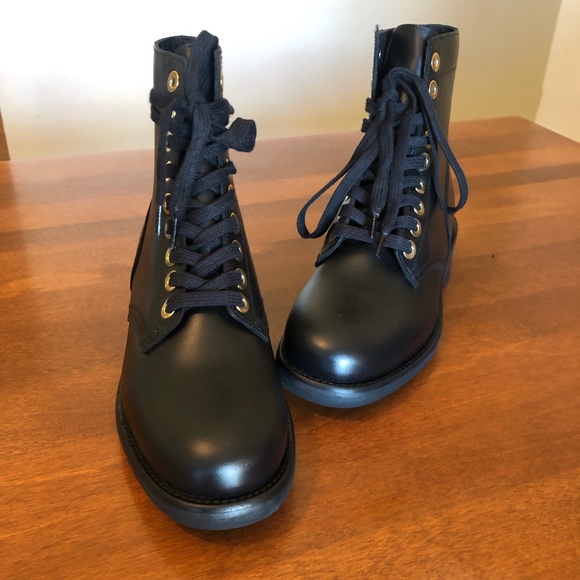 SANDRO PARIS | Lace up leather combat biker boot - Picture 2 of 12